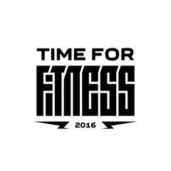 Time for Fitness - emblem or logo with original lettering. Vecto
