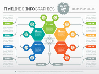 Part of the report with logo and icons set. Vector infographic o