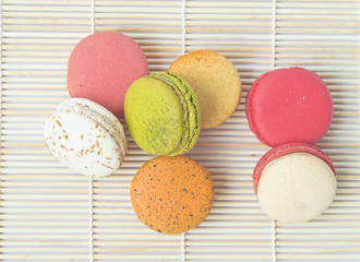 Colorful dessert french macaroons