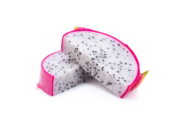 Vivid and Vibrant Dragon Fruit isolated on white background