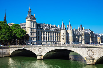 Pont au Change Bridge and Conciergerie Castle, Paris