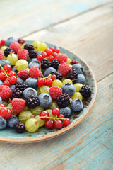 Summer berries on plate