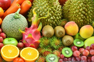 Fototapeten Nutrition Fruits and vegetables organic for healthy © peangdao