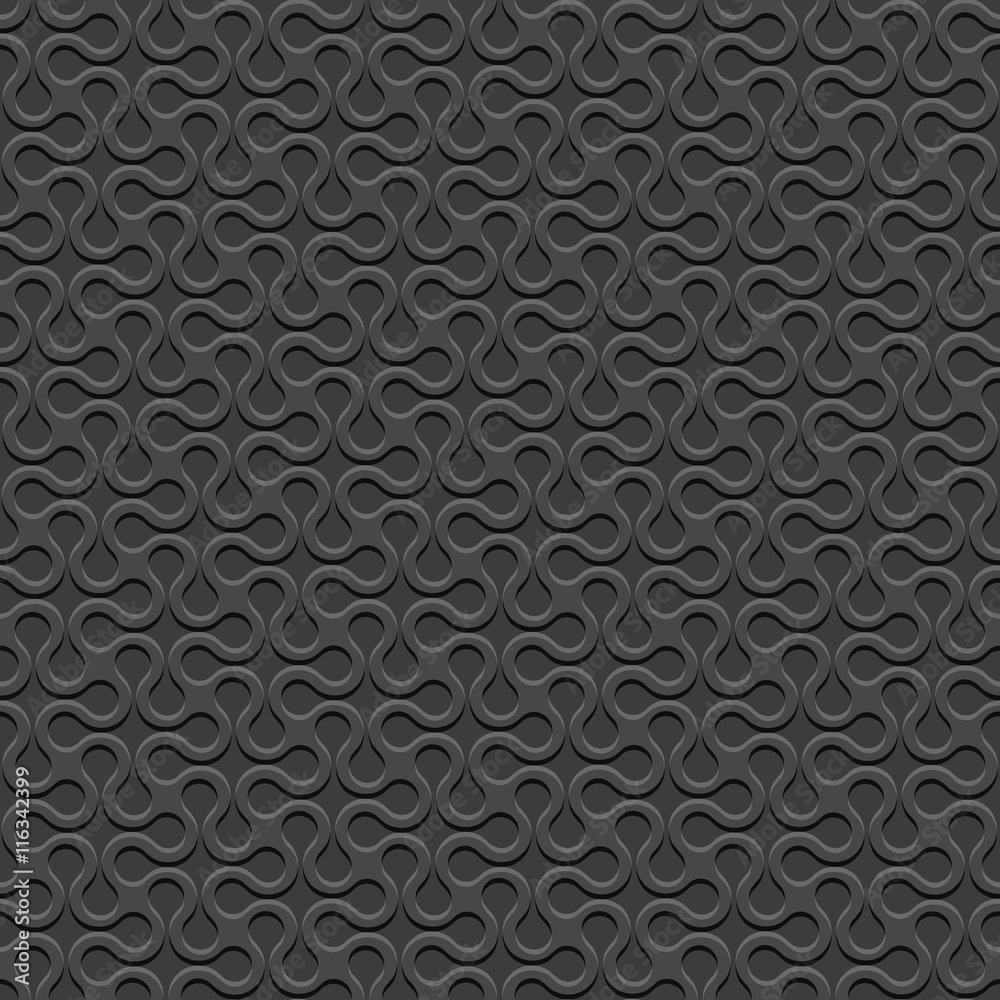 Canvas Prints black 3d curved geometric simple seamless pattern