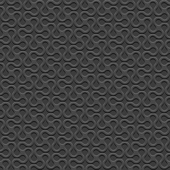 Black 3D Curved geometric simple seamless pattern