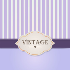 Luxury violet vintage style label frame. Vector illustration.