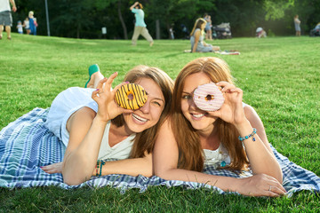 Happy friends in the park