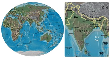 India and Asia Oceania map