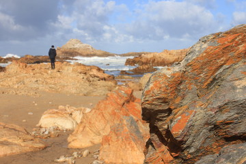rock facade at the ocean