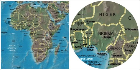 Nigeria and Africa map