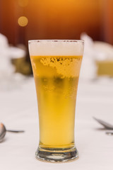Glass of beer in pub and restaurant