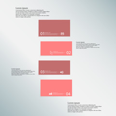 Bar illustration template consists of four red parts on blue background