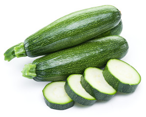 Zucchini on a white background.