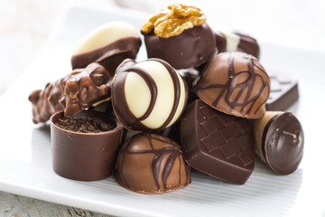 Homemade dark chocolate truffles