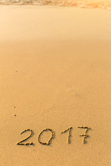 2017 - drawn on sea beach sand.