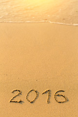 2016 - drawn on sea beach sand.