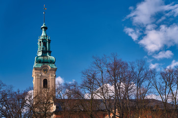 The church tower of the former Protestant church in Leszno.