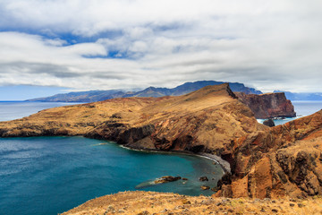Beautiful landscape at the north coast of Ponta de Sao Lourenco, the eastern most part of Madeira Island, Portugal