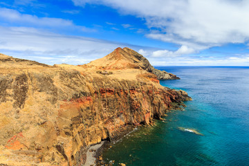 Fototapeta na wymiar Beautiful landscape at the north coast of Ponta de Sao Lourenco, the eastern most part of Madeira Island, Portugal
