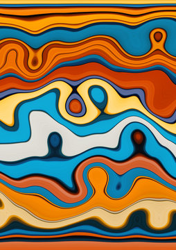 Colorful curly lines