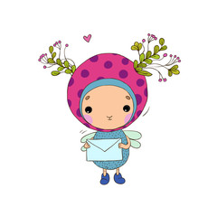 Forest Fairy with a letter