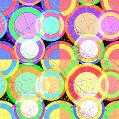 set of seamless pattern of natal astrology charts. 