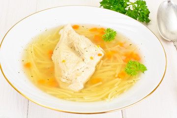 Chicken Broth with Noodles