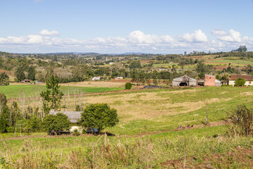 Farm and mountain