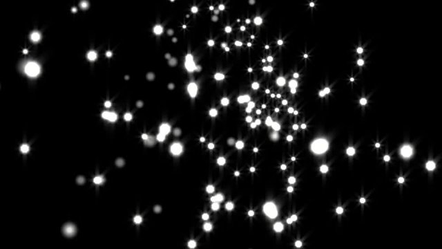 Glowing star particle in random direction  3D render abstract background  animation motion graphic with copy space on black background 