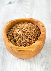 buckwheat on a wooden background