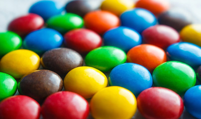 Fototapeta na wymiar Colorful chocolate coated candy
