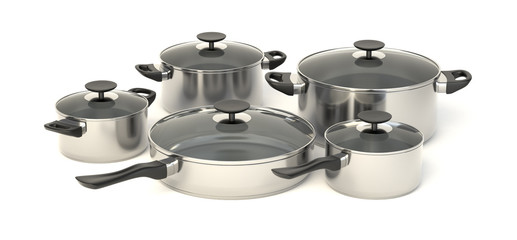 Stainless steel pots and pans