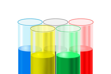 olympic doping checking/illustration with scene olympic rings from medical test tubes
