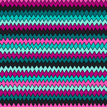 Bright multicolor hand drawn zig zag seamless backgrownd