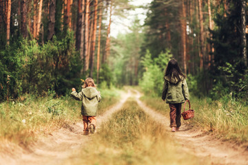 Fototapeta premium Children happy outdoors.