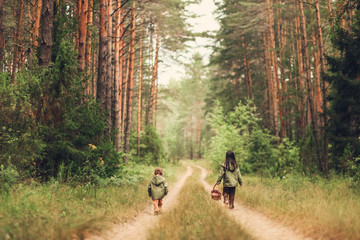 Children happy outdoors.