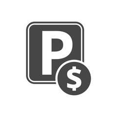 Parking Icon Vector, Paid parking icon