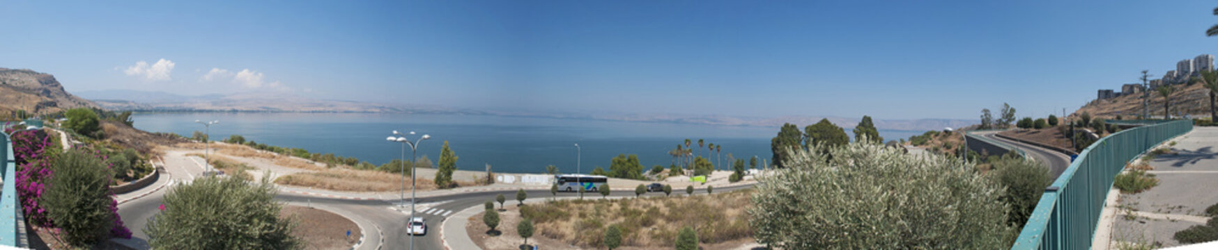 Israele: il lago di Tiberiade il 2 settembre 2015. Il lago di Tiberiade è il lago d'acqua dolce più basso della Terra