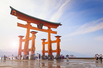 The floating torii gate of Itsukushima Shrine, Japan 