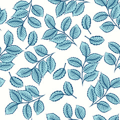 Seamless pattern with cute leaves
