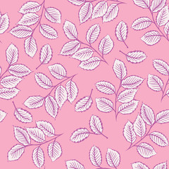 Seamless pattern with cute leaves