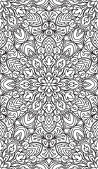 Seamless Abstract Tribal Black-White Pattern. Hand Drawn Ethnic Texture. Vector Illustration.