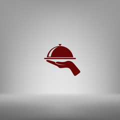 Hot proper meal plate vector icon