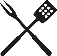 BBQ grill spatula and fork