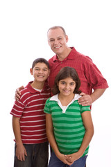 Hispanic Father and His Children 