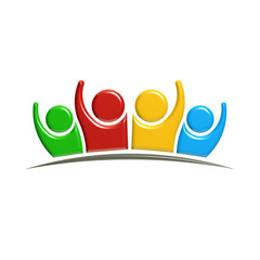 3d illustration of persons waving hands. Concept of teamwork. 3D