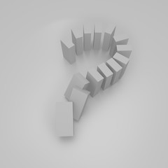3D rendering of domino question mark