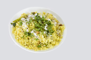 Poha or pohe Indian snack