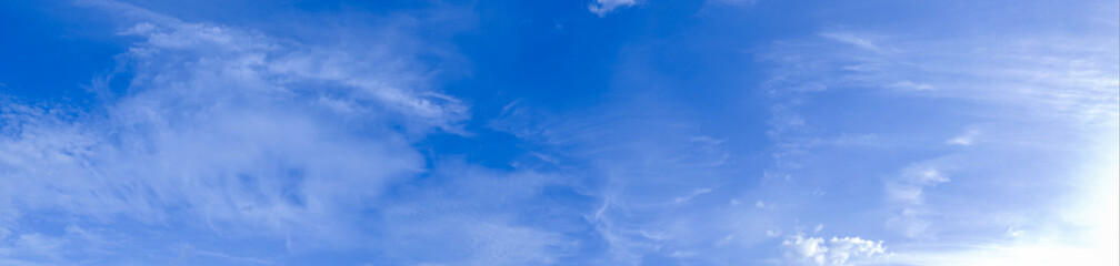 Panorama sunlight blue Sky with cloudy background In The Morning