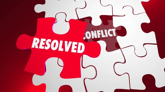 Conflict Resolved Fight Resolution Puzzle Piece 3d Animation